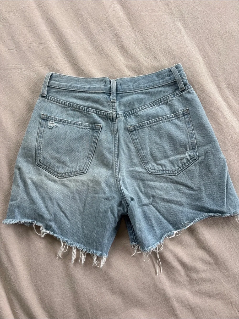 Uniqlo Distressed Light Denim Shorts